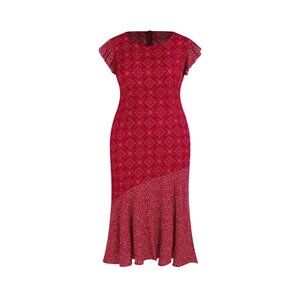 NWT Cider Plus 2XL Round Neckline Pasley Patched Eyelet Maxi Dress Curve Styling